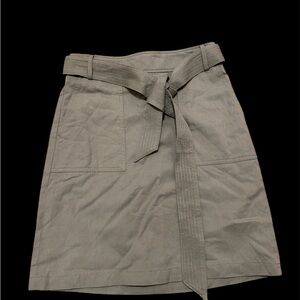 J. Crew Green A-Line Skirt with Tie Front